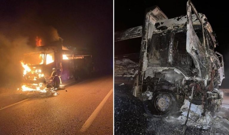 Hareket halindeki kamyon alev aldı: 2 yaralı! – Türkiye’den son dakika haberleri