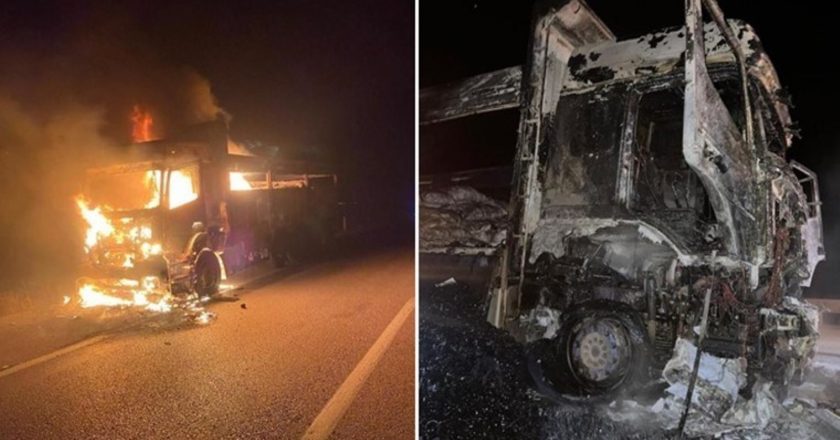 Hareket halindeki kamyon alev aldı: 2 yaralı! – Türkiye’den son dakika haberleri