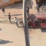 Osmaniye’de araç yandı, esnaf facianın önüne geçti